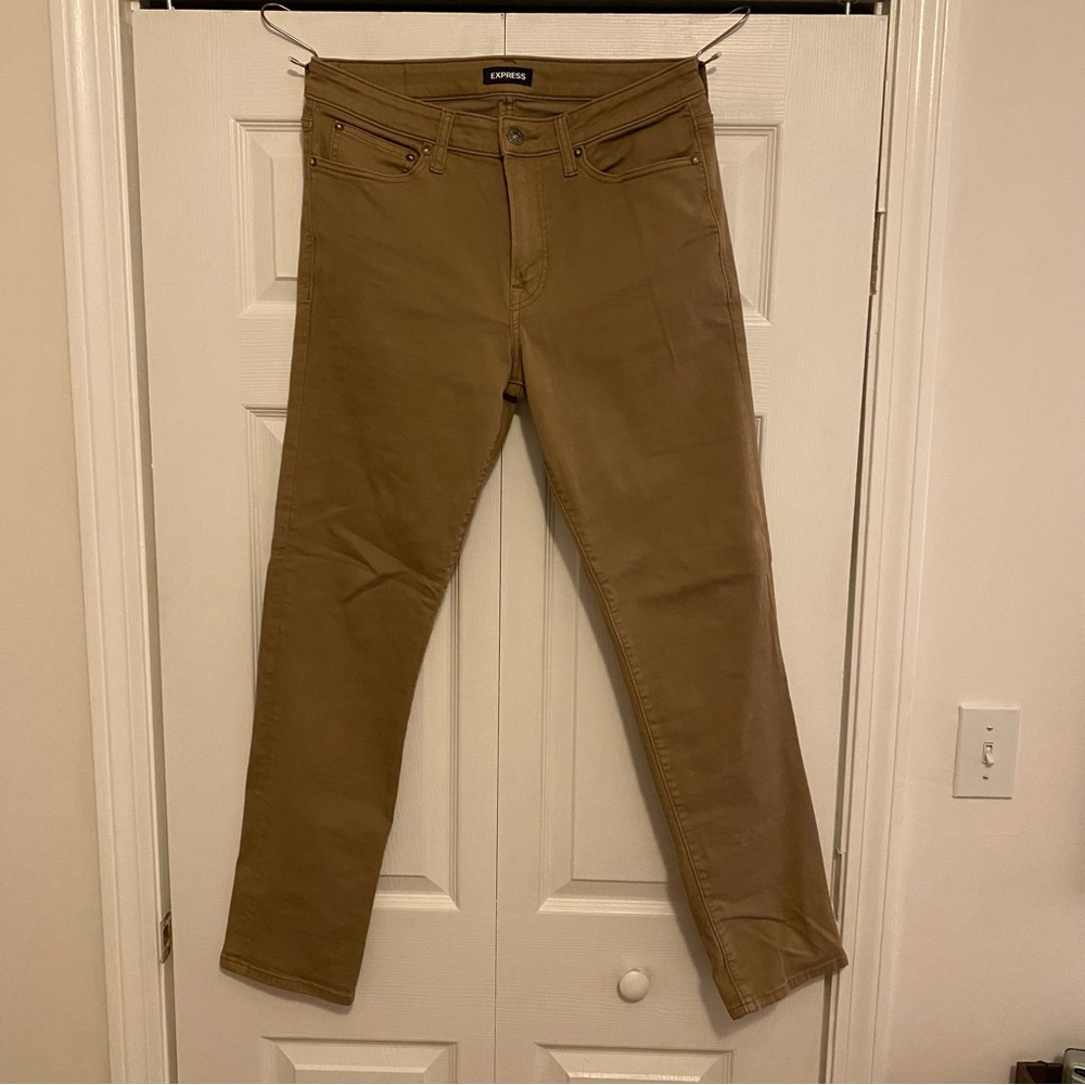 Express Slim Straight Khaki Jeans